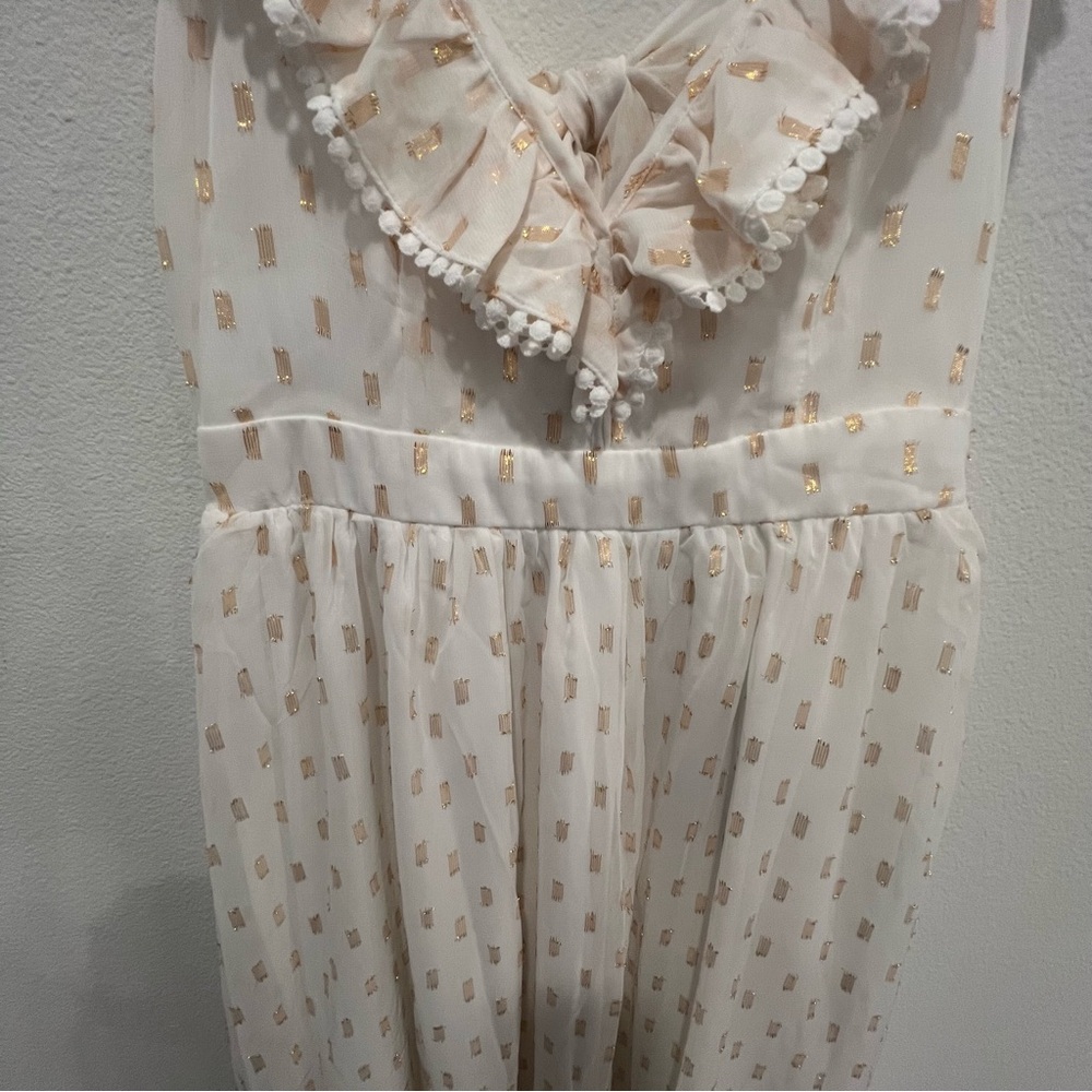 Lulu's Cream Ruffle Midi Dress - Picture 5 of 14